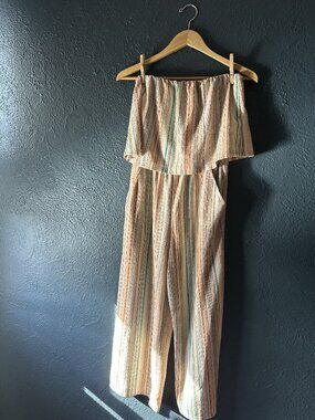 Bebop Striped Strapless Romper/Jumpsuit